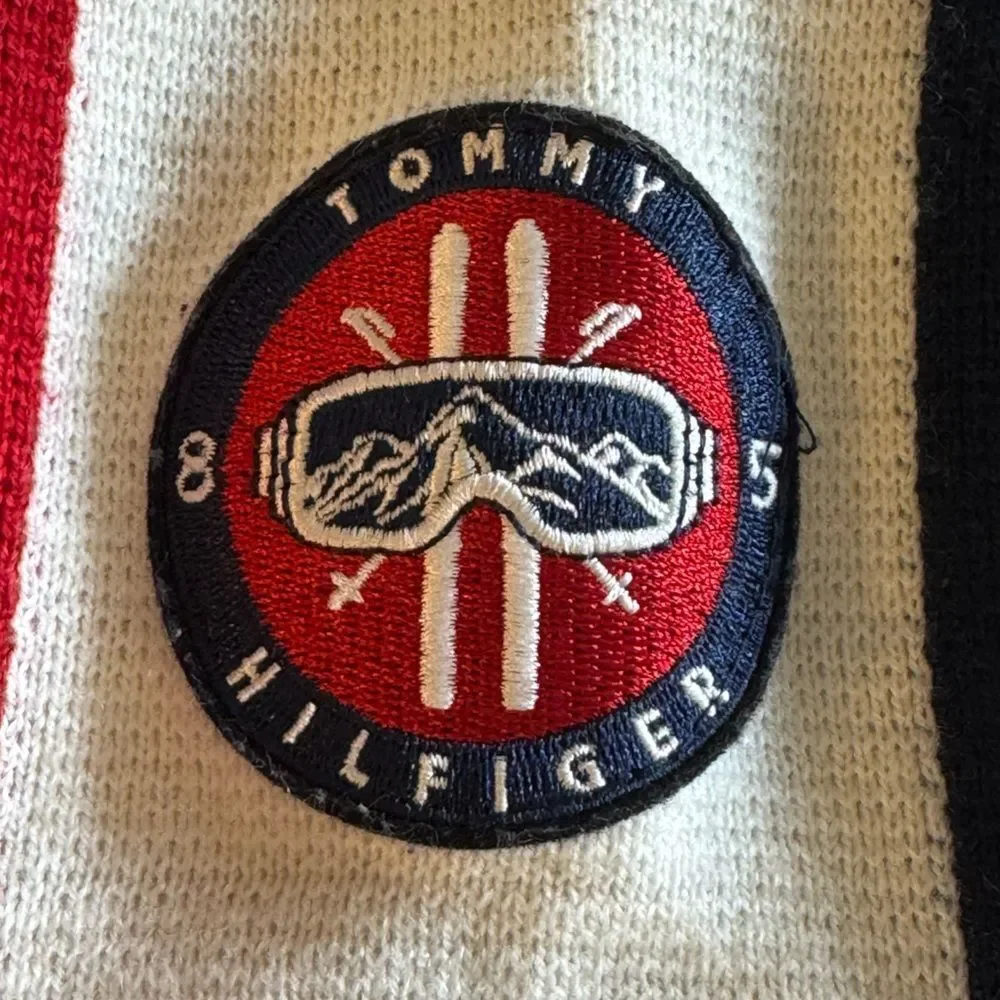 Tommy Hilfiger Sweater Womens Size Large Ski‎ Pullover Knit Hoodie Embroidered